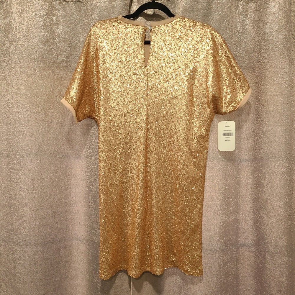 Dress Up Women Rose Gold Sequin Mini Dress Medium NWT - Picture 10 of 16